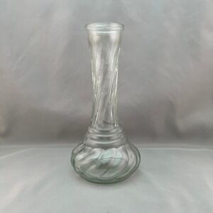 CFG Spiral Optic Glass Vase Home Decor Clear Excellent Swirl Twist CL12